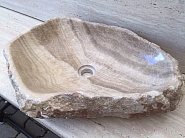 Umywalka nablatowa z kamienia naturalnego SUNSED STONE.
