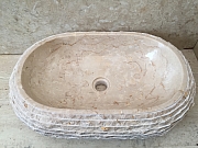 Umywalka nablatowa z kamienia naturalnego KABAENA WHITE